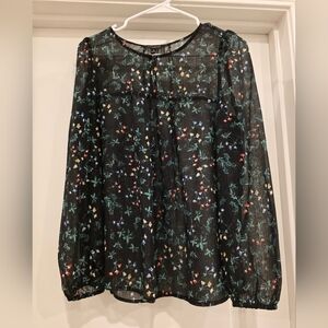 Banana Republic Black Floral Blouse